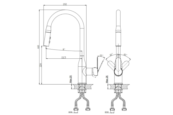 Смеситель RUSH Tenerife для кухни TE2835-24