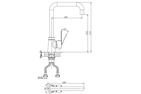 Смеситель RUSH Tenerife для кухни TE2835-23