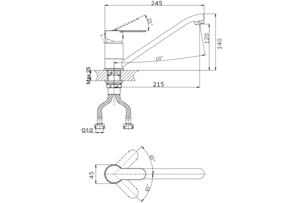 Смеситель RUSH Tenerife для кухни TE2835-26