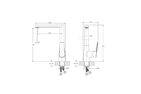 Смеситель RUSH Balearic для кухонной мойки BA3935-23