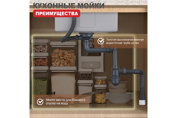 Мойка кухонная профессиональная ручная работа Raglo R700.5050.05