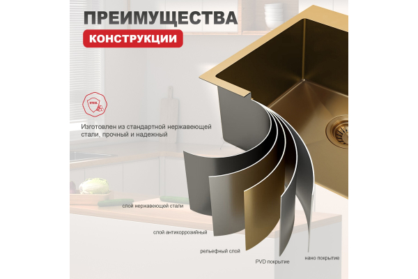Мойка кухонная профессиональная ручная работа Raglo R701.6050.03