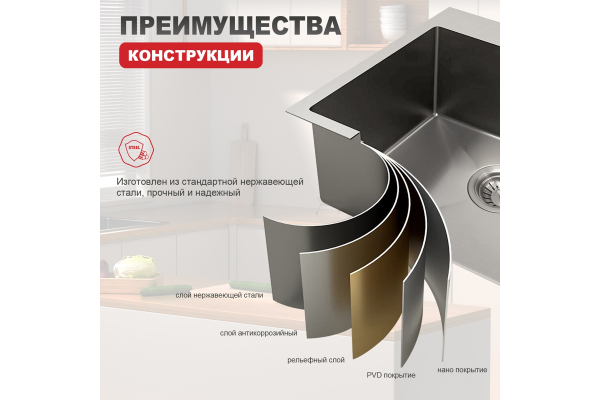 Мойка кухонная профессиональная ручная работа Raglo R701.6050.05