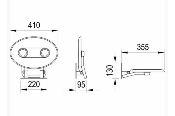 Универсальное сиденье для душа Ravak Ovo-p II Opal/Black B8F0000057
