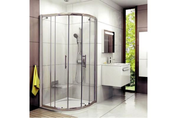 Душевой уголок Ravak с поддоном и сифоном BLIX XP2CP4-90 блестящий+транспарент