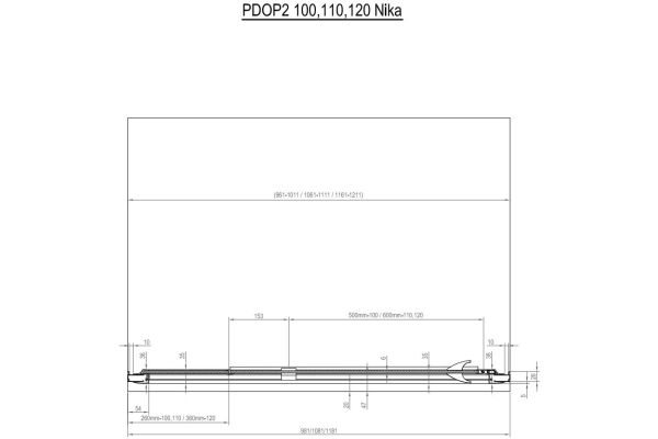 Душевая дверь Ravak двухэлементная Pivot PDOP2-100 белестящий+транспарент
