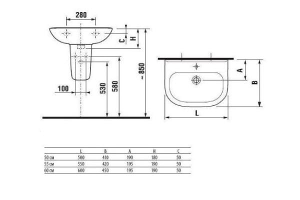 Раковина Roca Access 50х41 ZRU9307608
