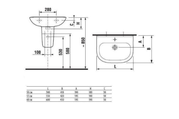 Раковина Roca Access 55х42 ZRU9307609