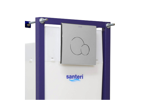 Комплект Santeri Альфа комфорт ПЭК подвесной унитаз + инсталляция + сиденье SC + панель хром