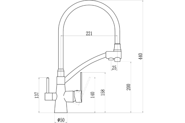 Смеситель Savol для мойки бронзовый под фильтр S-L1805C-02