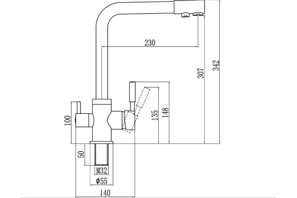 Смеситель Savol для кухонной мойки с фильтром питьевой воды S-L1801C