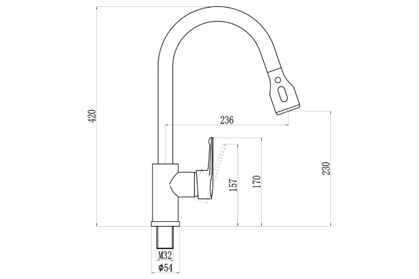Смеситель Savol для кухонной мойки S-002801L
