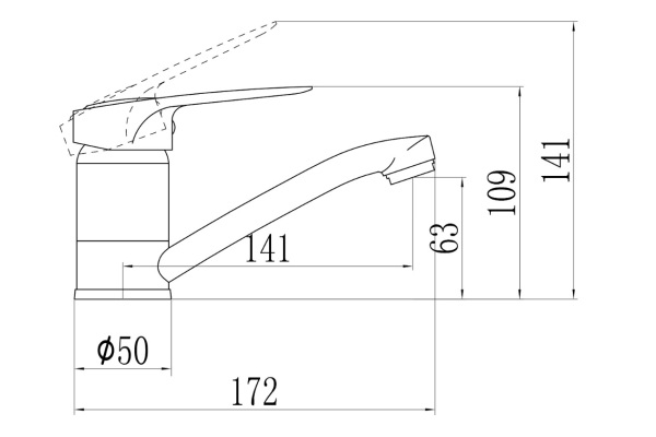 Смеситель Savol для кухонной мойки S-T4504-1