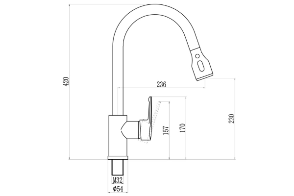 Смеситель Savol для кухонной мойки S-002801
