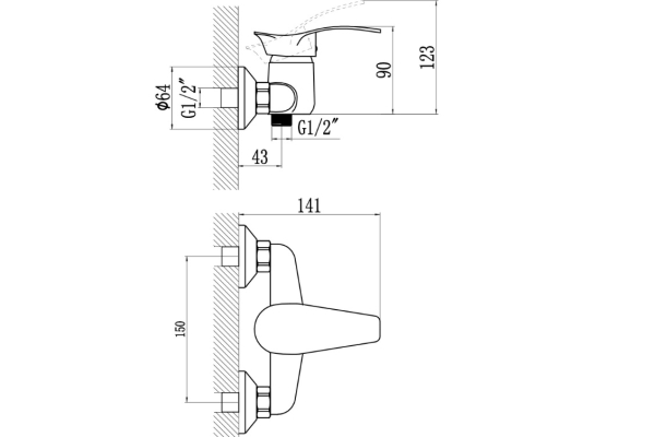 Смеситель Savol для душа S-T3006