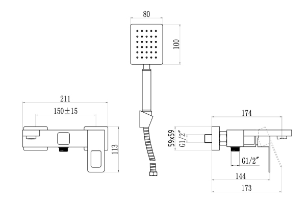 Смеситель Savol для ванны S-SUS4003H
