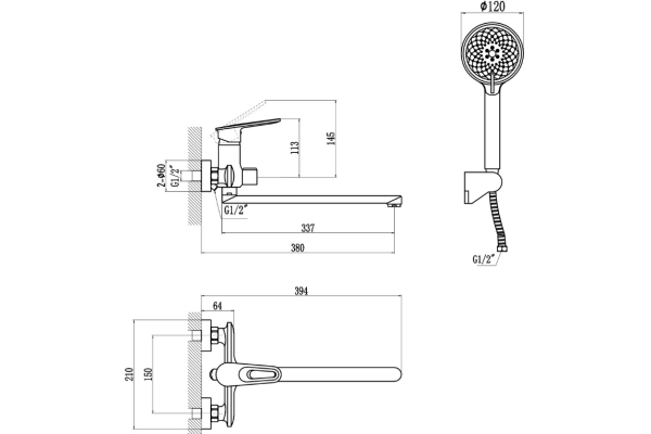 Смеситель Savol для душа S-600609A