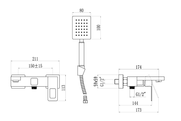 Смеситель Savol для ванны S-SUS4003