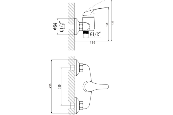 Смеситель Savol для душа S-T3001