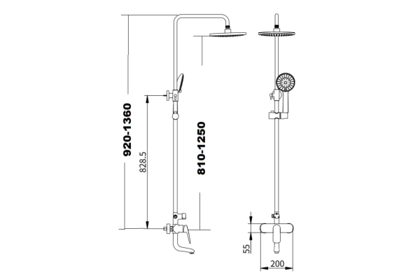 Душевая стойка Savol SK-H7401