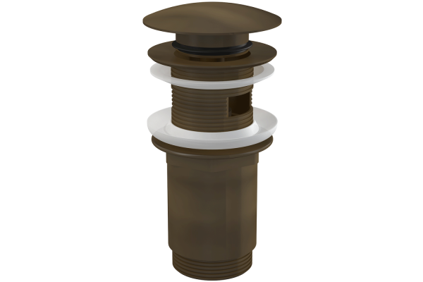 Донный клапан Alca Plast сифона для умывальника click/clack 5/4 с большой заглушкой, бронза-антик