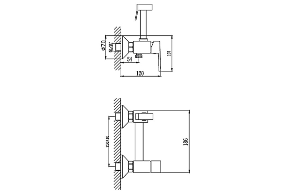 Смеситель с гигиеническим душем Haiba HB5513, хром