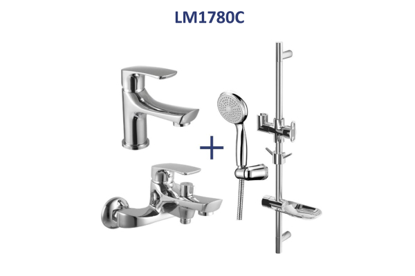 Набор смесителей 3 в 1 Lemark Shape LM1780C (для ванны + для раковины + душ. гарнитур), хром