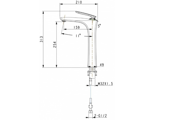 Смеситель Timo Helmi для раковины 4011/00-16F