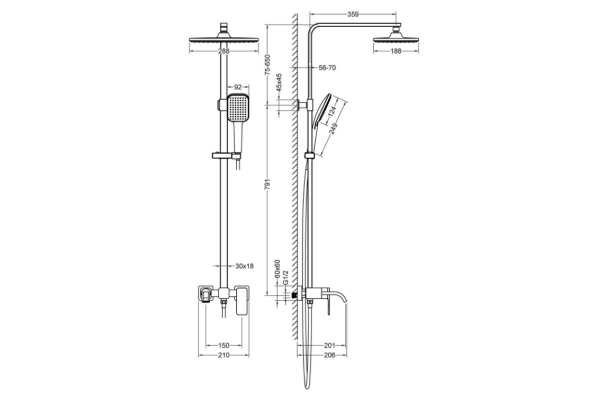 Душевая система Timo Selene 3-х режимная SX-1013/00