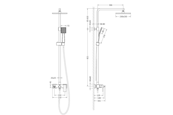 Душевая система Timo Selene 3-х режимная SX-1030/00