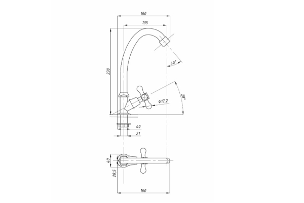 Кран Tsarsberg для холодной воды тип Кр-ЦБА TSB-013-87