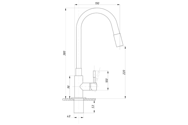 Смеситель Tsarsberg для кухни гибкий излив черный тип См-МОЦБА TSB-114-BL002