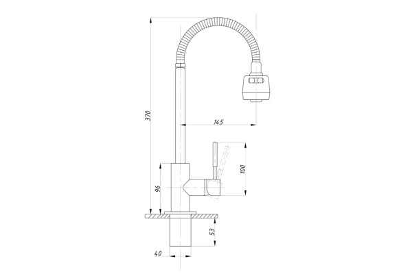 Смеситель Tsarsberg для кухни с гибким изливом тип См-МОЦБА TSB-119-001