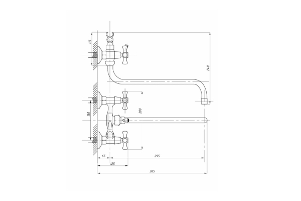 Смеситель Tsarsberg для ванны с душем тип См-ВУДРНШлА TSB-111-95