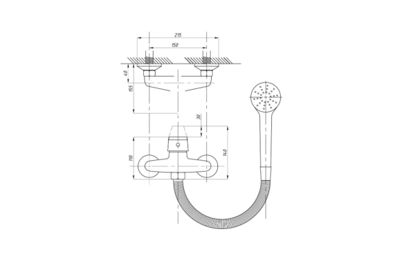 Смеситель Tsarsberg для душевой кабины тип См-ДшОРНШлА TSB-100-1109