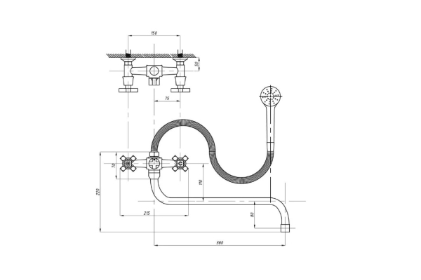 Смеситель Tsarsberg для ванны с душем тип См-ВУДРНШлА TSB-11-88