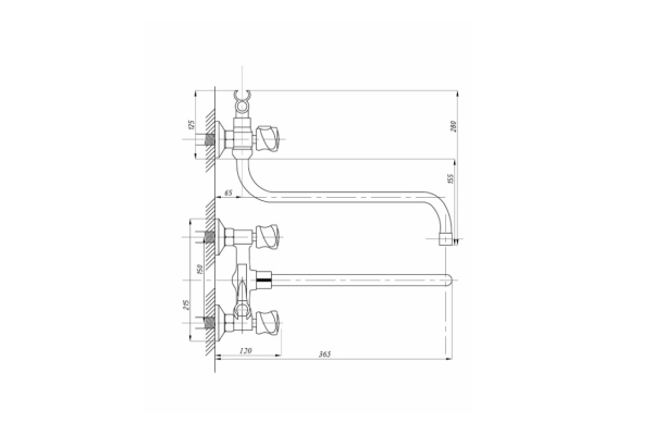Смеситель Tsarsberg для ванны с душем тип См-ВУДРНШлА TSB-120-34