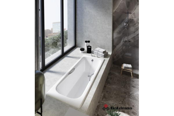 Чугунная ванна Goldman Maxima, 200х85х46 с отверстиями для ручек