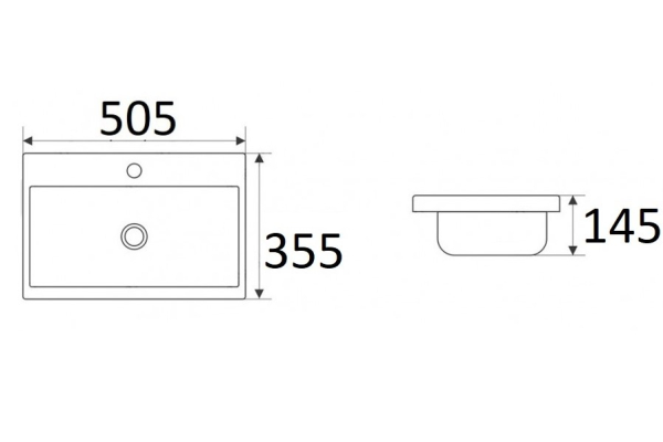 Раковина Velvex керамическая модель 9595(50)