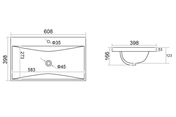 Раковина Velvex керамическая модель 9696-60