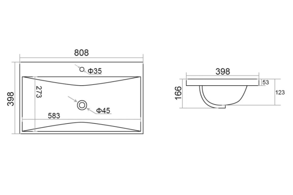 Раковина Velvex керамическая модель 9696-80