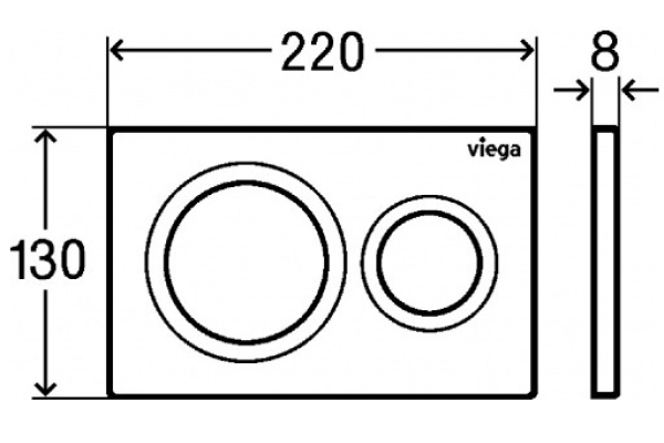 Кнопка смыва Viega для инсталляции Prevista Visign for Style 20, модель 8610.1