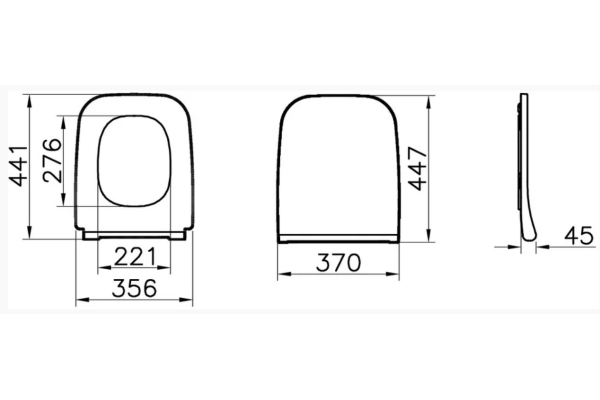 Сиденье Vitra Integra Square дюропласт с микролифтом тонкое 191-003-009