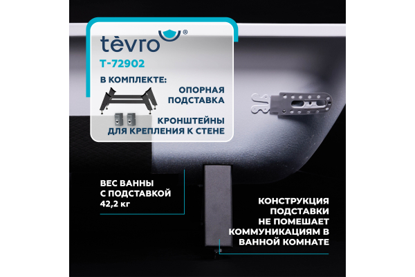 Стальная ванна ВИЗ Tevro Сома T-72902, 170х70 с ножками