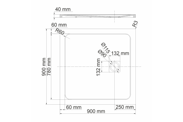 Душевой поддон WasserKraft Rhin 44T03