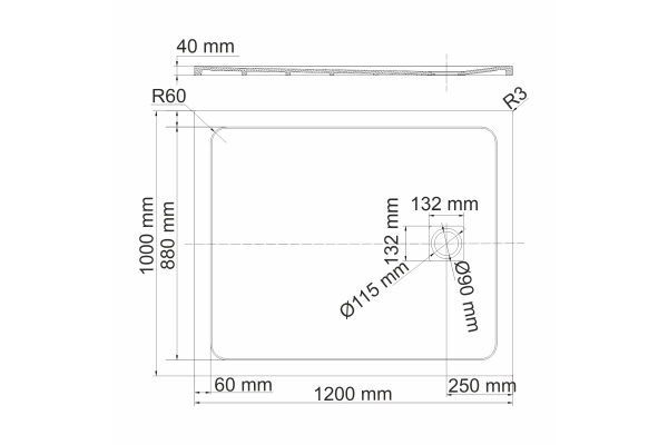 Душевой поддон WasserKraft Rhin 44T10