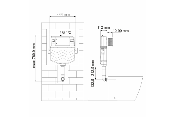 Бачок смывной встраиваемый WasserKraft Aller 10TLT.031.ME.WH01