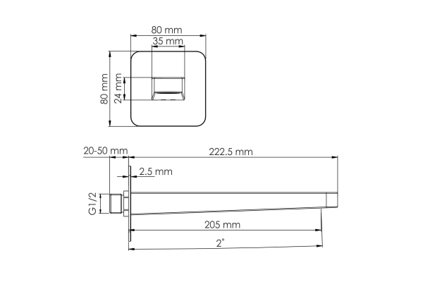 Излив WasserKraft для ванны настенный A305