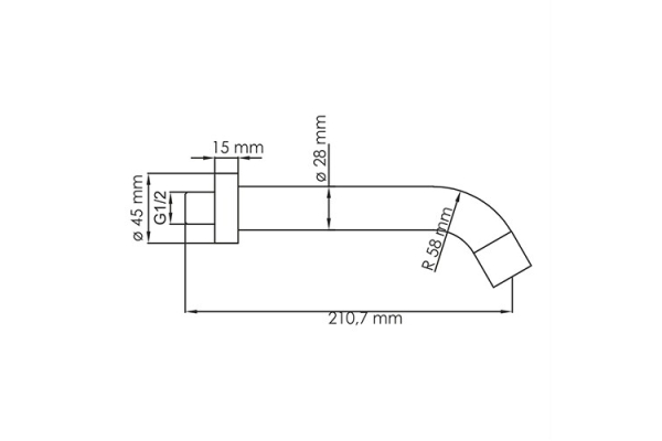 Излив WasserKraft для ванны настенный A084