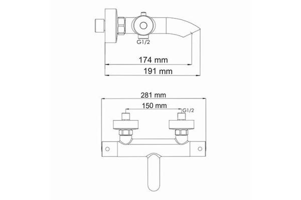 Смеситель WasserKraft Berkel для ванны термостатический 4811 Thermo